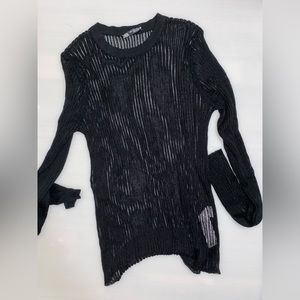 See through knit shirt